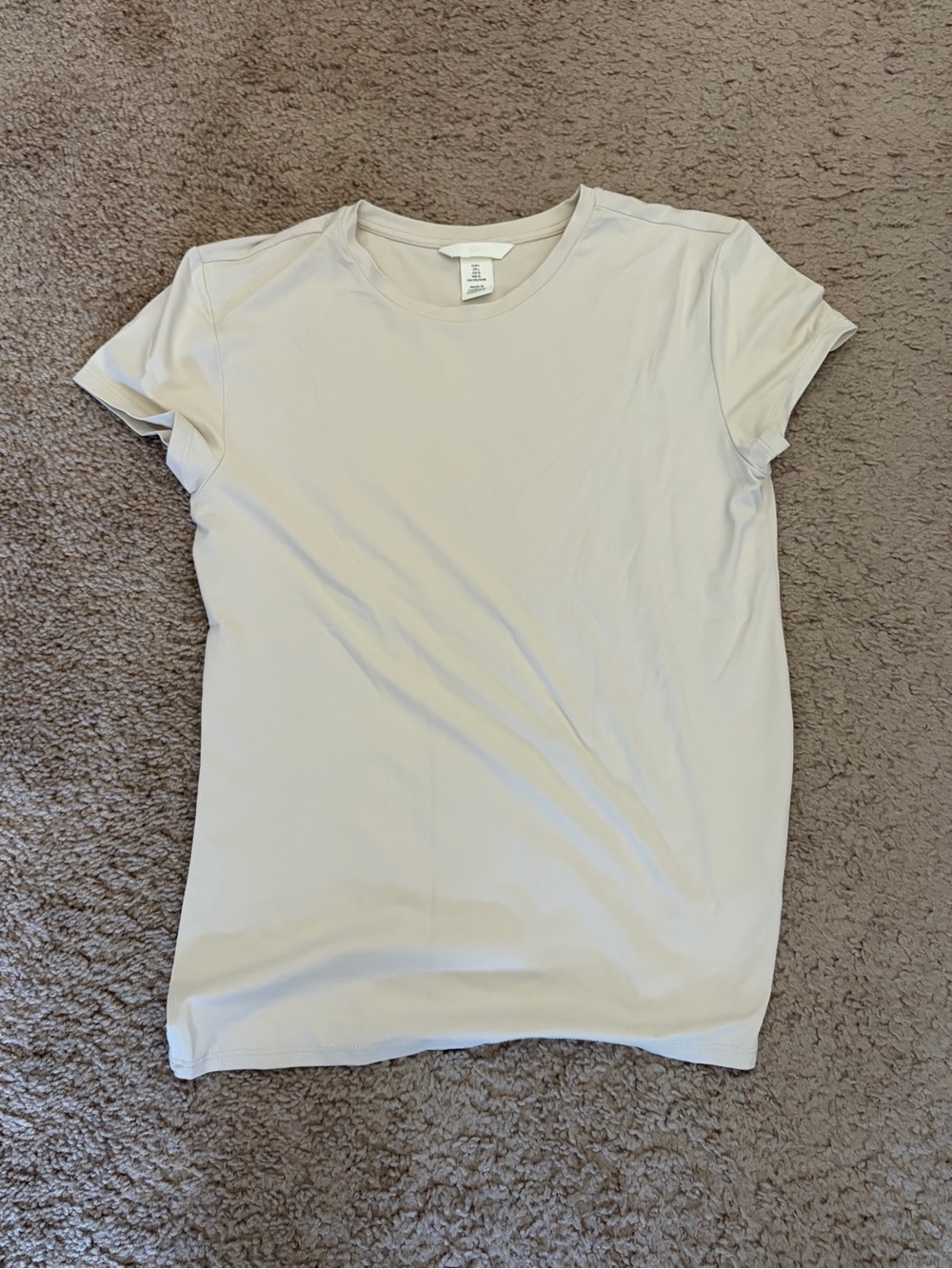 H&M Light Cream Short Sleeve Crewneck Tee